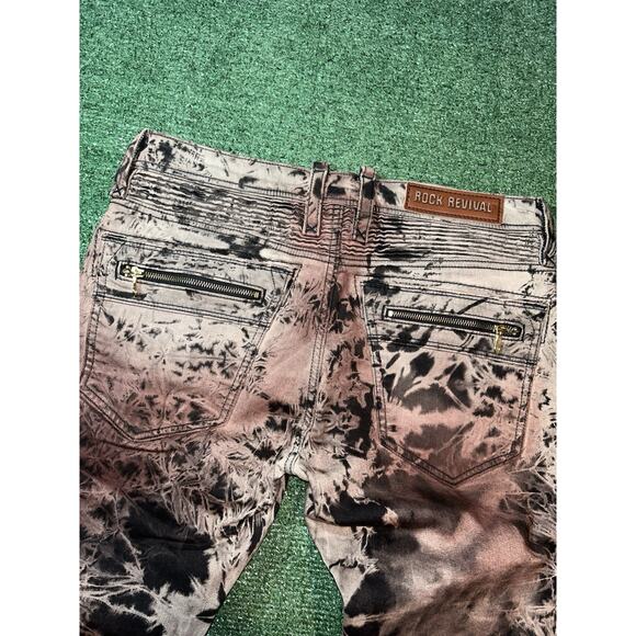 Rock Revival Jezek Moto Acid Wash Denim Men’s 32x33 - Picture 8 of 13